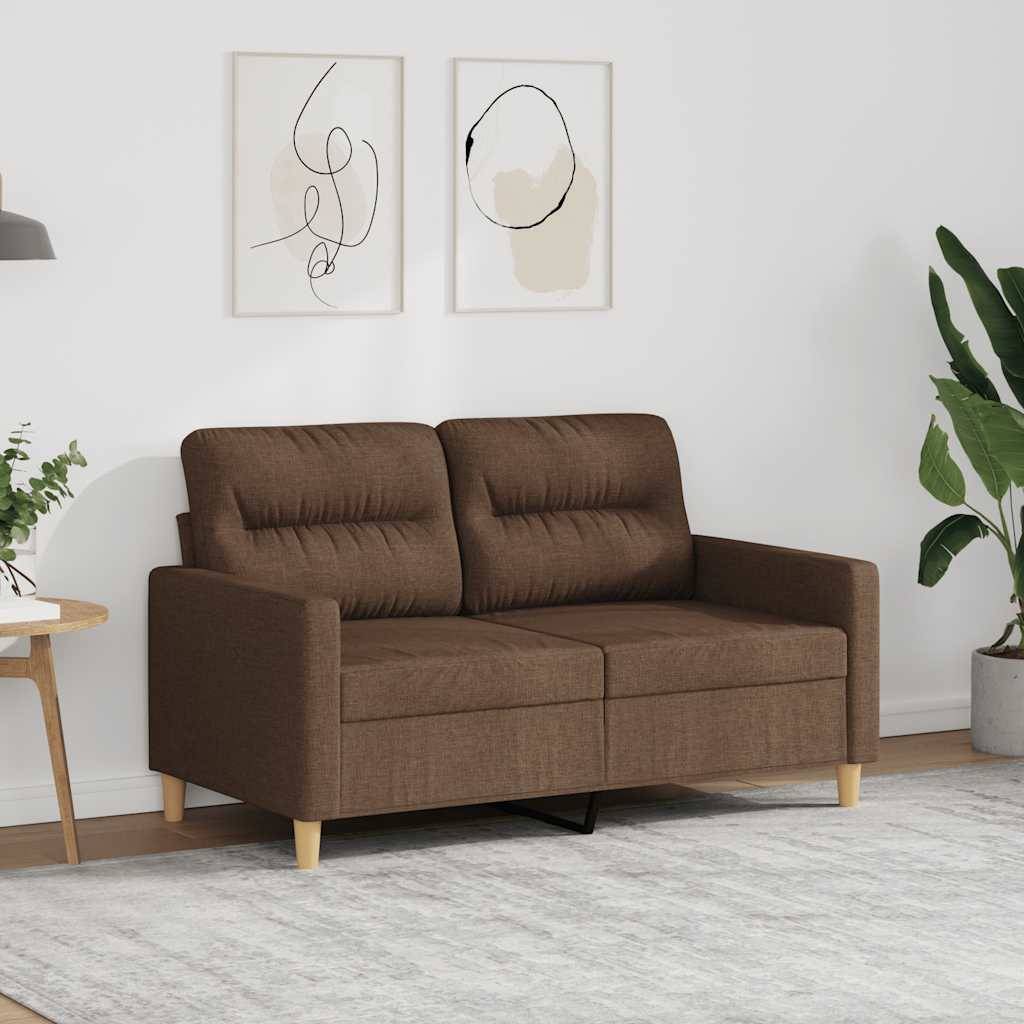 vidaXL 2-Sitzer-Sofa Braun 120 cm Stoff