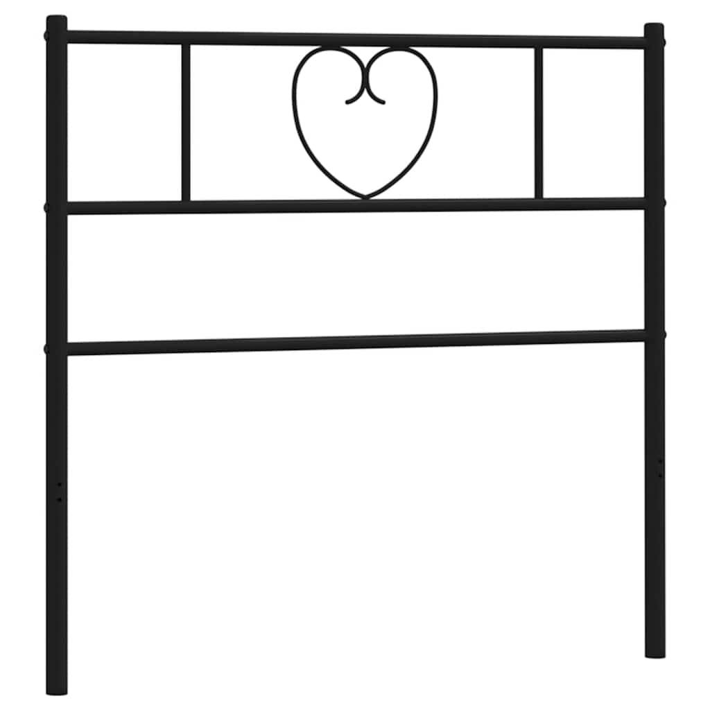 vidaXL Kopfteil Metall Schwarz 90 cm