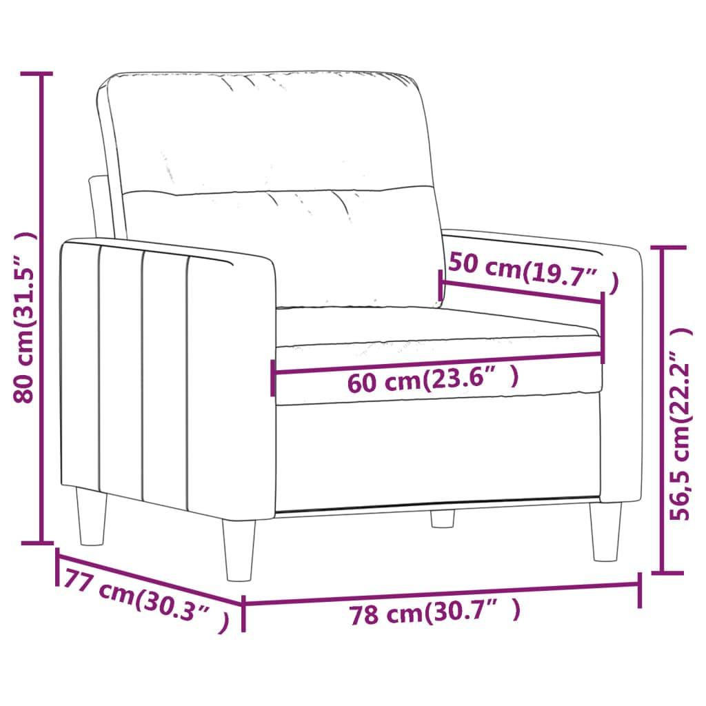 vidaXL Sofasessel Schwarz 60 cm Stoff