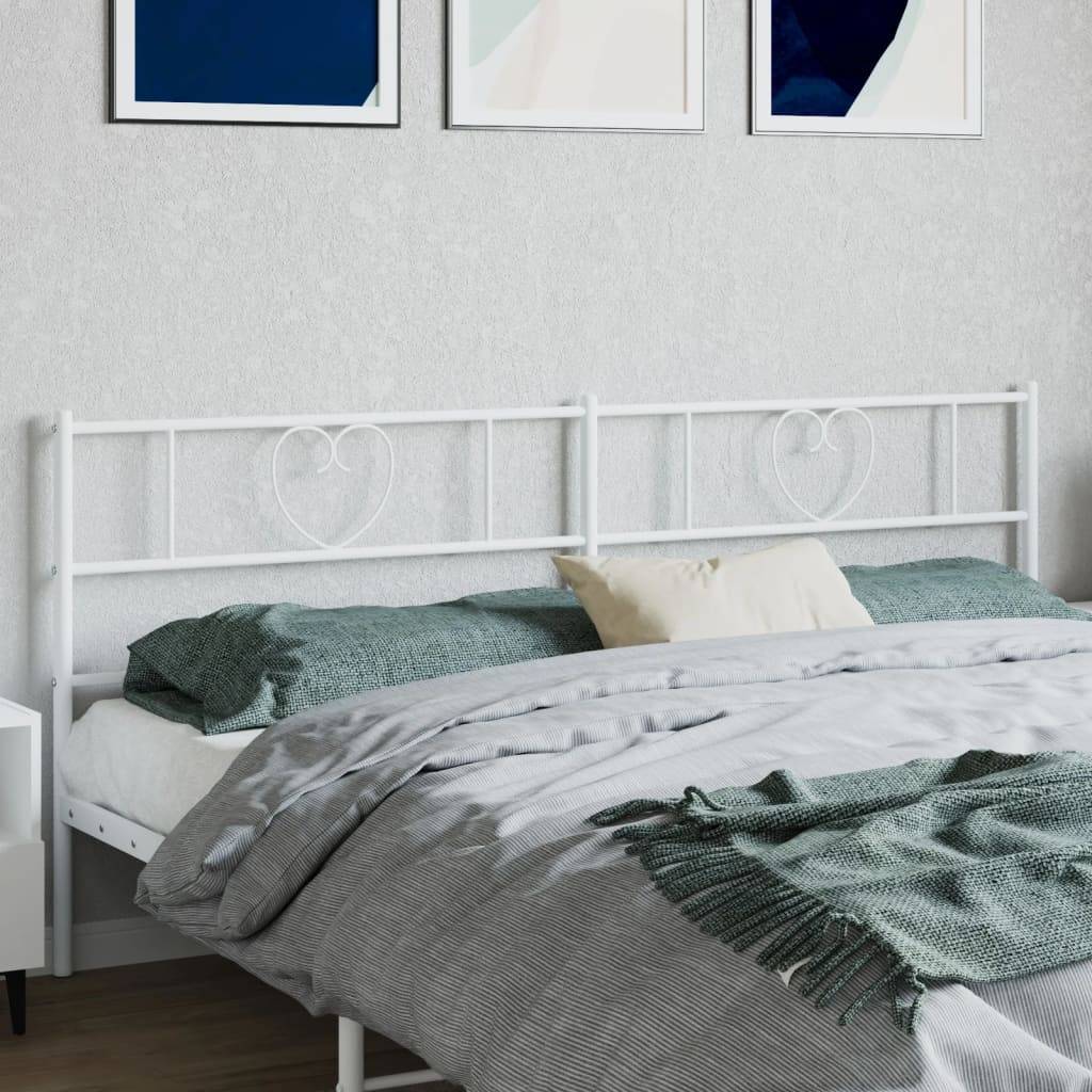 vidaXL Kopfteil Metall Weiß 193 cm