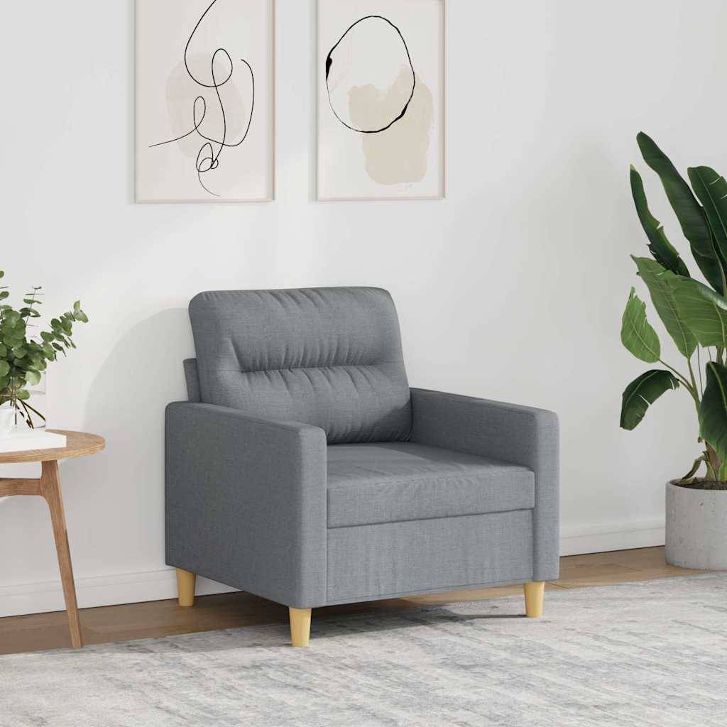vidaXL Sofasessel Hellgrau 60 cm Stoff
