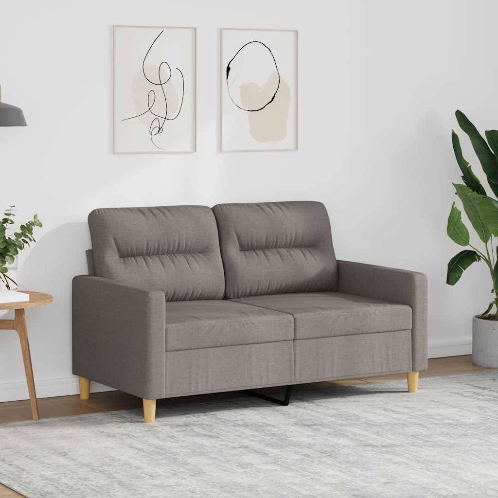 vidaXL 2-Sitzer-Sofa Taupe 120 cm Stoff