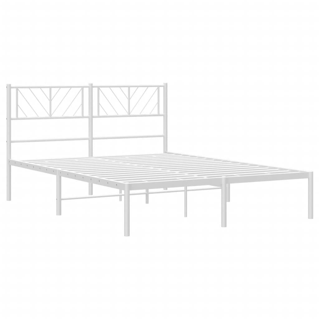 vidaXL Bettgestell mit Kopfteil Metall Weiß 140x200 cm