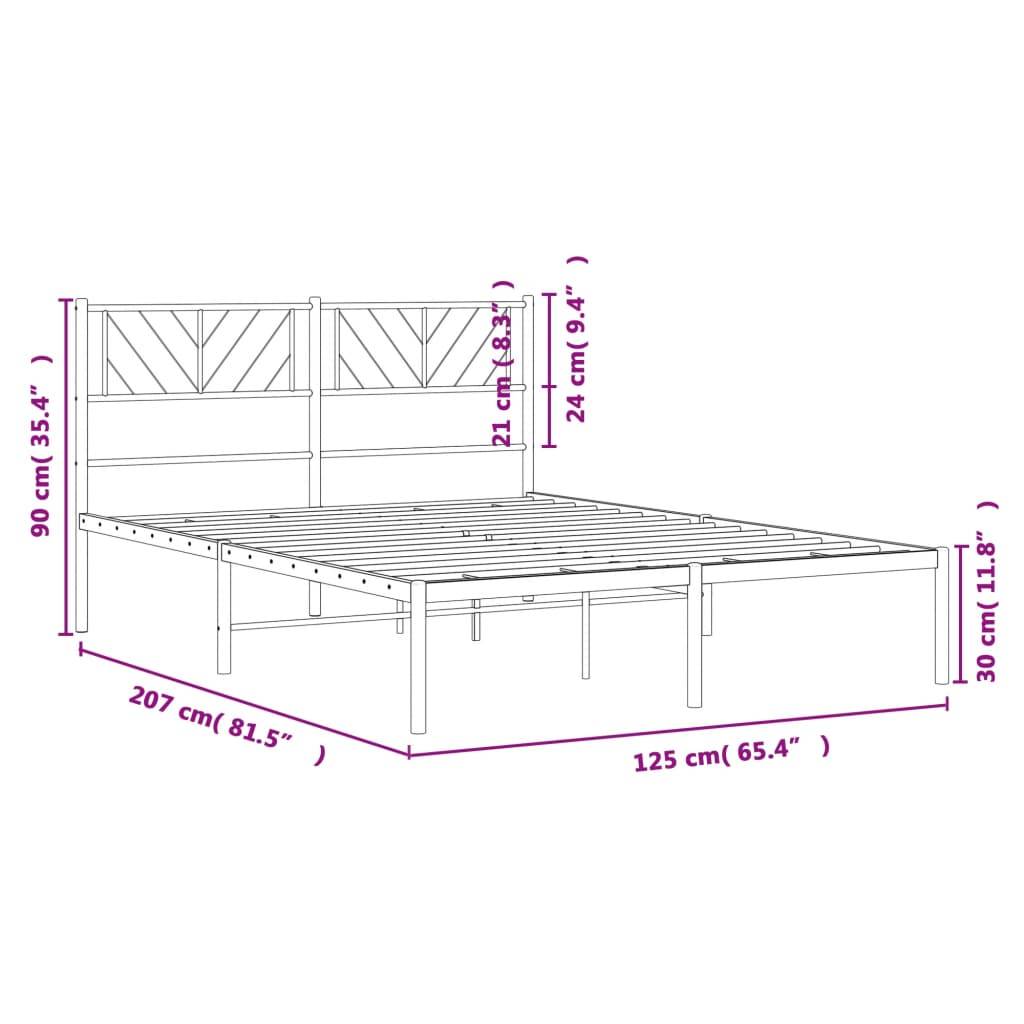 vidaXL Bettgestell mit Kopfteil Metall Weiß 120x200 cm