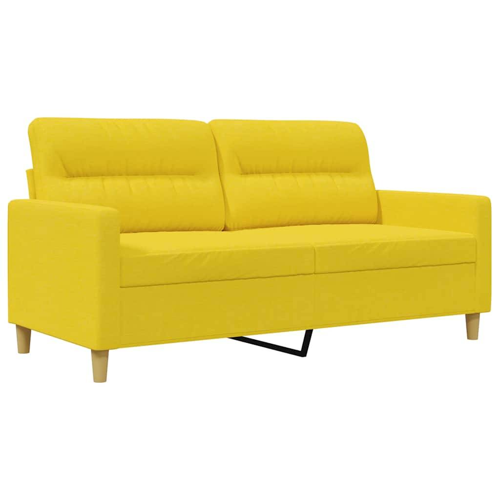 vidaXL 2-Sitzer-Sofa Hellgelb 140 cm Stoff