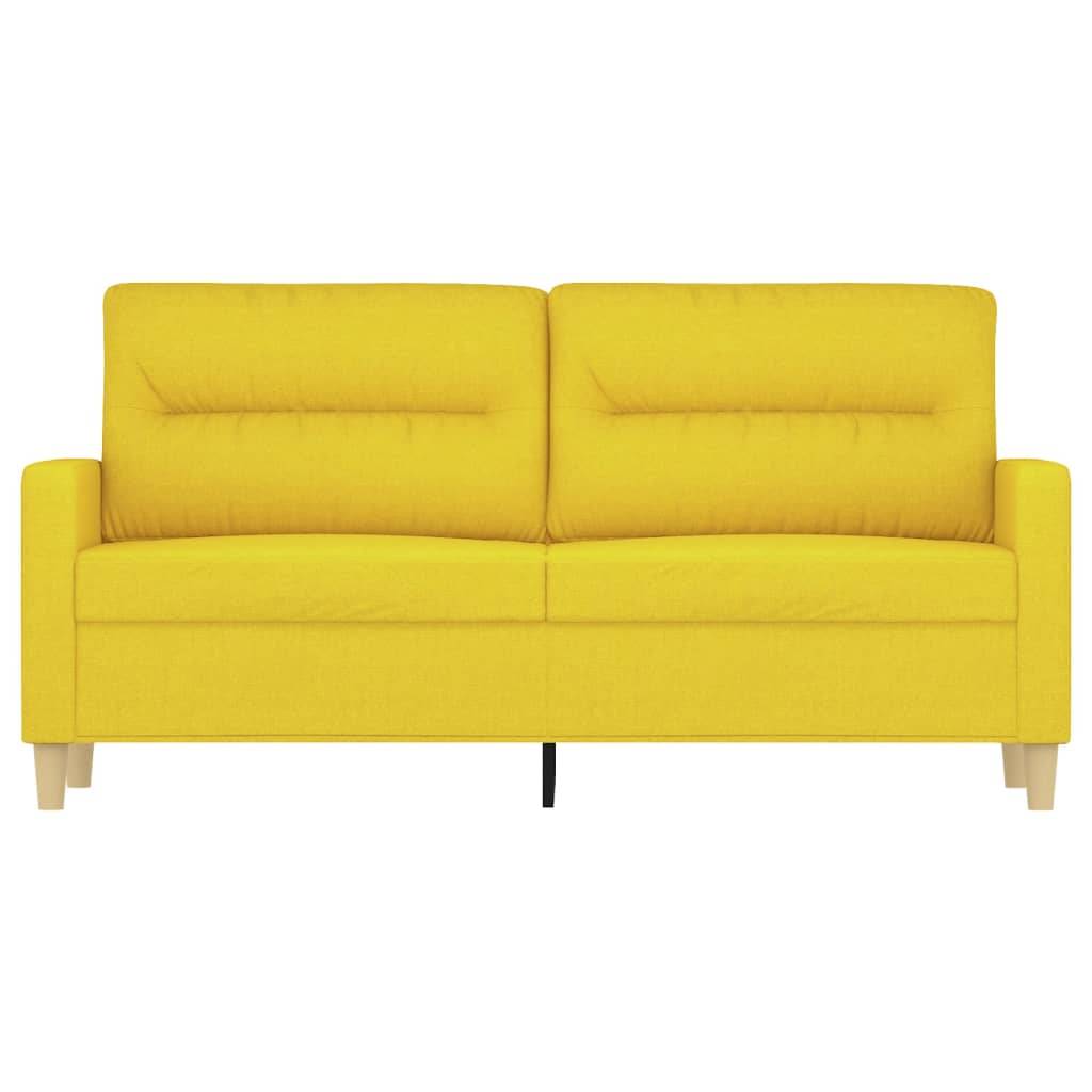 vidaXL 2-Sitzer-Sofa Hellgelb 140 cm Stoff