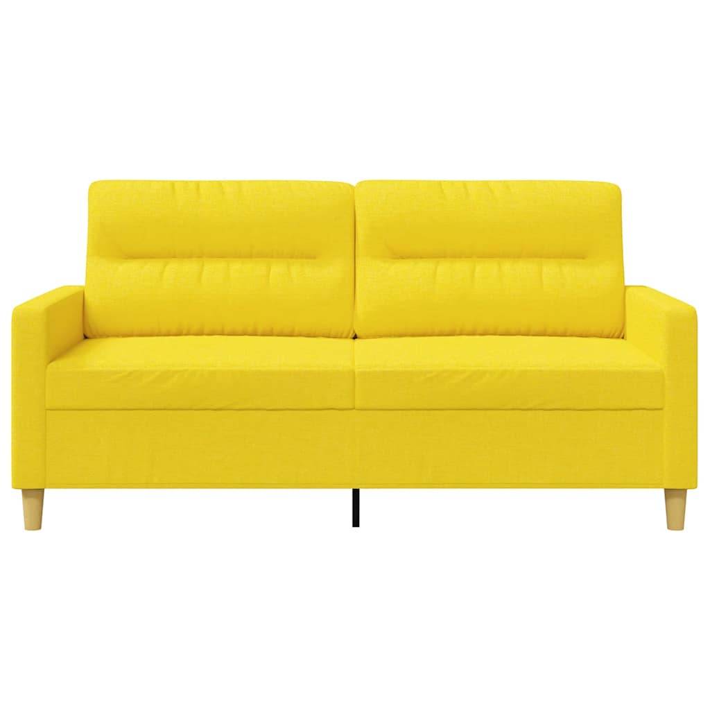 vidaXL 2-Sitzer-Sofa Hellgelb 140 cm Stoff