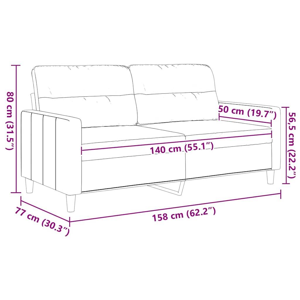 vidaXL 2-Sitzer-Sofa Hellgelb 140 cm Stoff