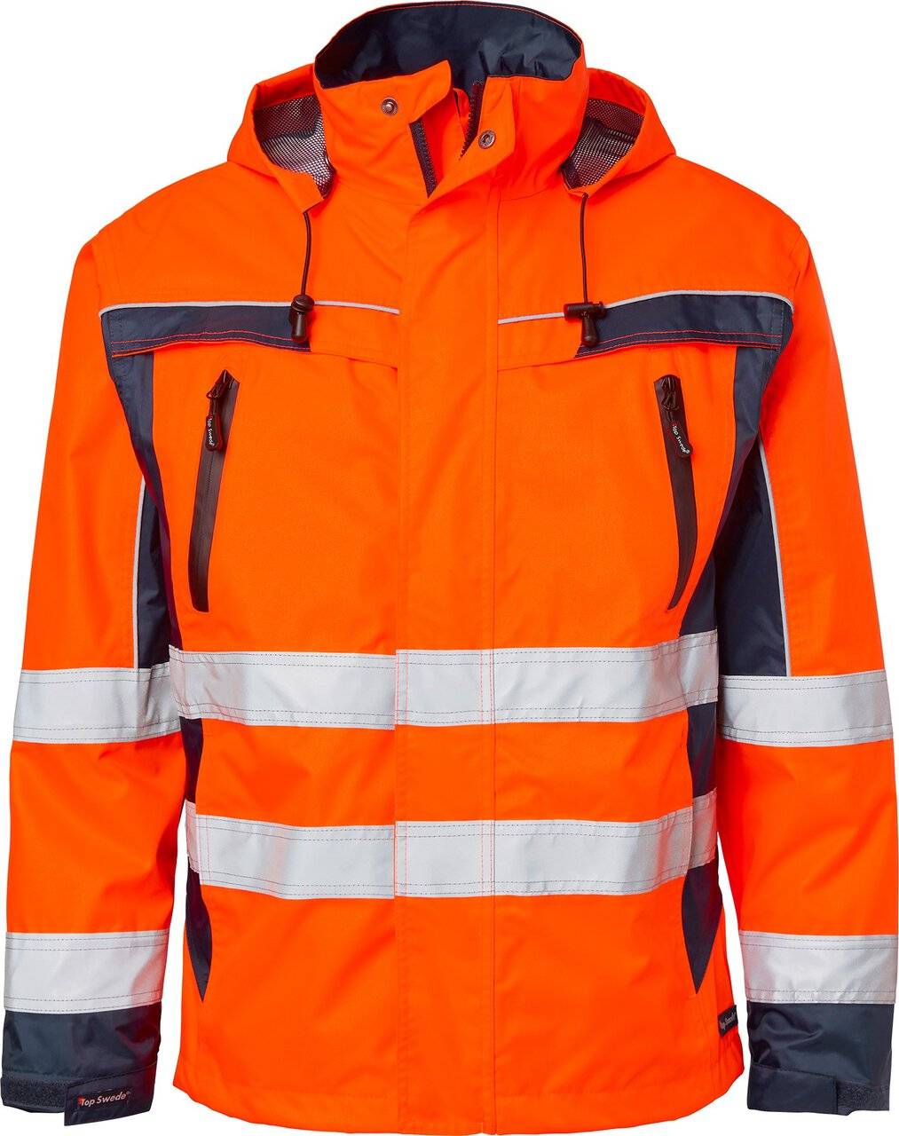 5217 Shelljacke, Unisex, Fluoreszierendes orange/navy blau, L