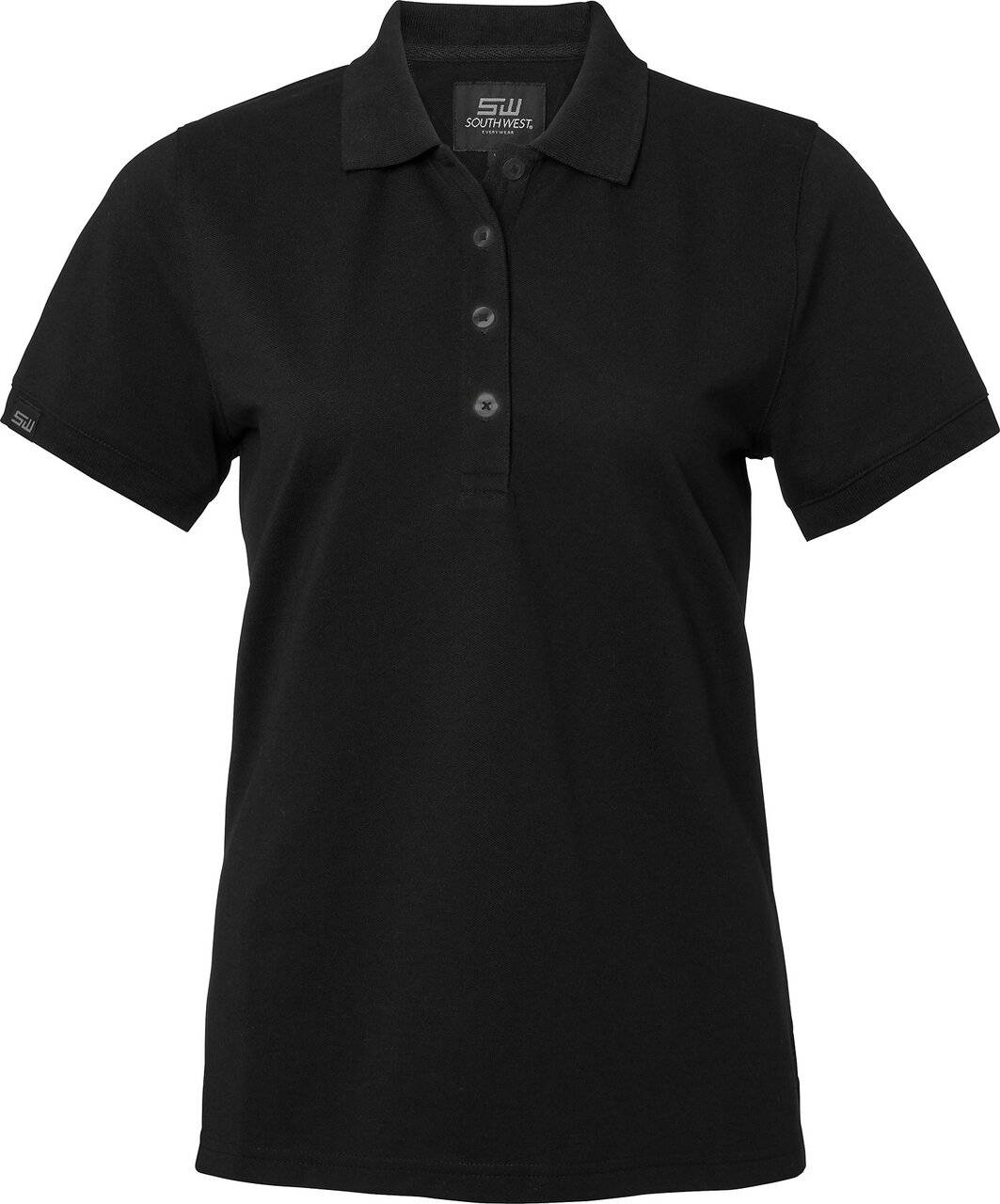 Wera solid Poloshirt Damen, schwarz, S