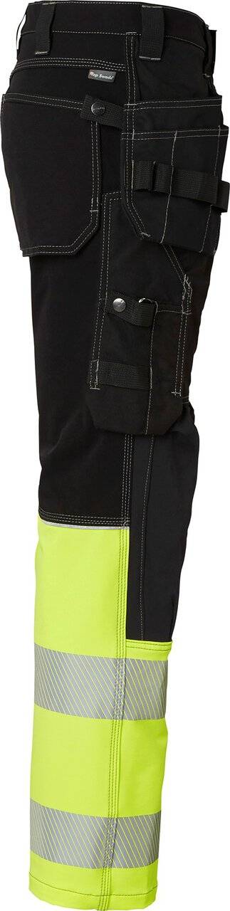 312 Lange Handwerker Hose, Unisex, schwarz/Fluoreszierendes gelb, 30