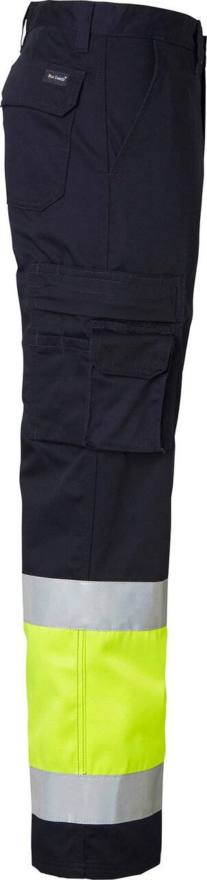 2070 Arbeitshose, Unisex, navy blau/Fluoreszierendes gelb, 110