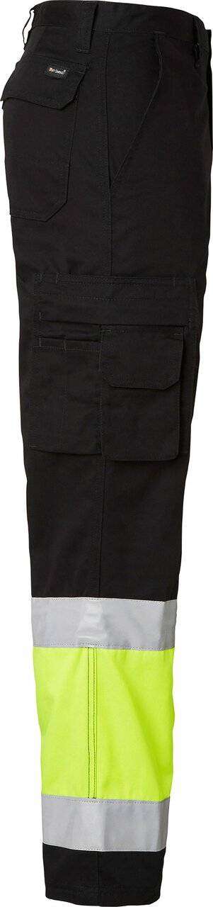 2070 Arbeitshose, Unisex, schwarz/Fluoreszierendes gelb, 110