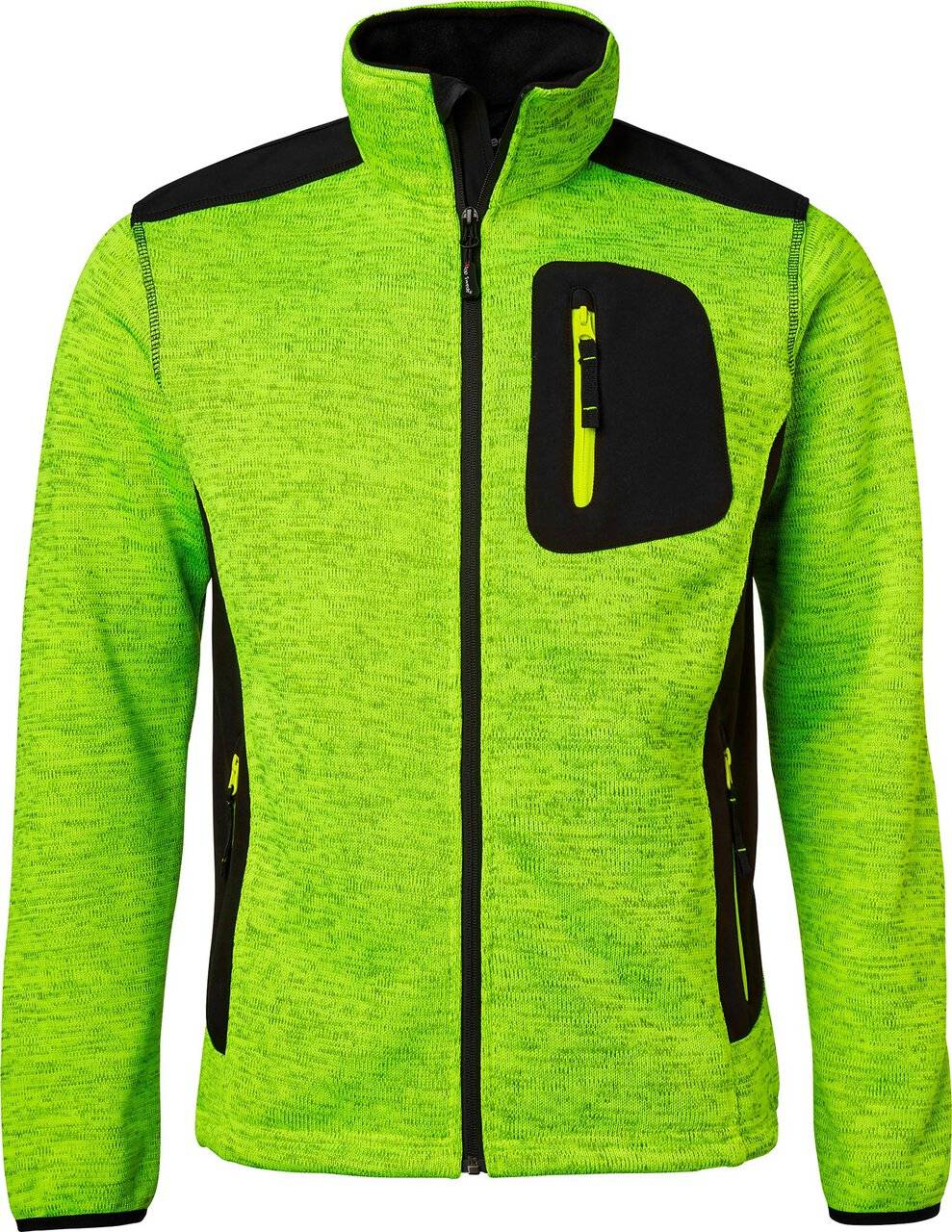 123 Jacke aus Strickfleece, Unisex, gelb meliert/schwarz, 3XL