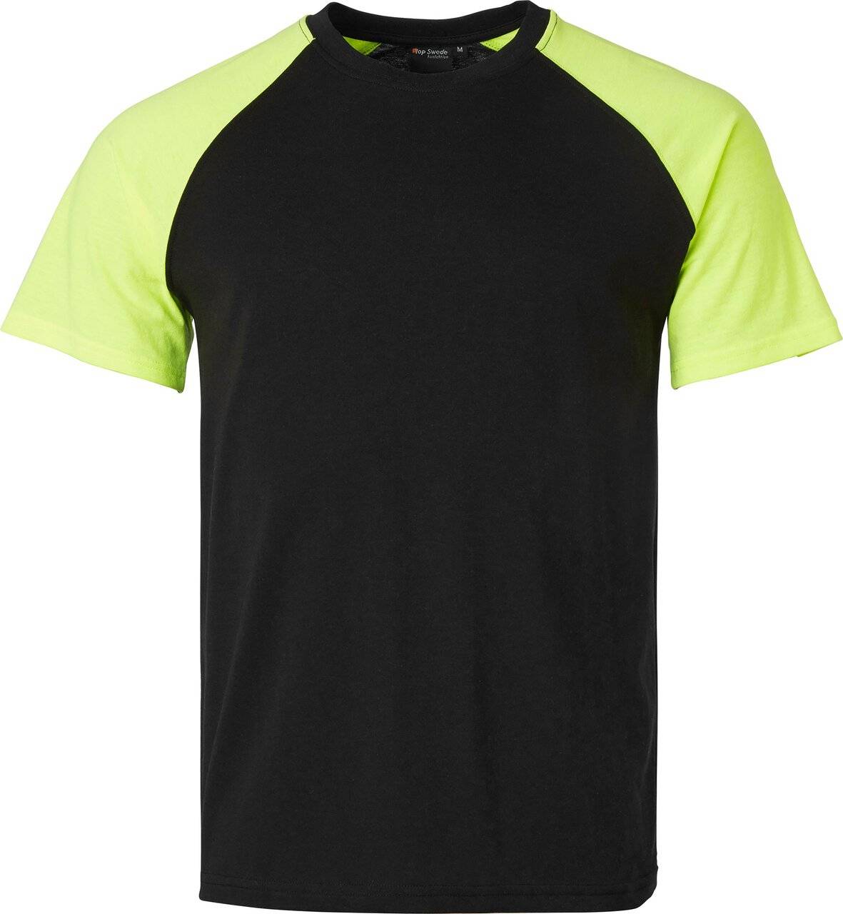 225 T-shirt, Unisex, schwarz/Fluoreszierendes gelb, 4XL