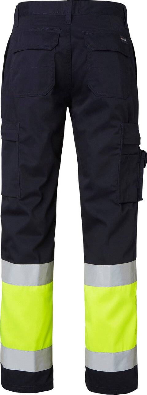 2070 Arbeitshose, Unisex, navy blau/Fluoreszierendes gelb, 28