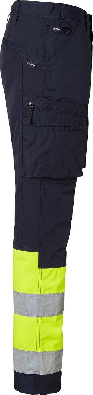 220 Arbeitshose, Unisex, navy blau/Fluoreszierendes gelb, 44