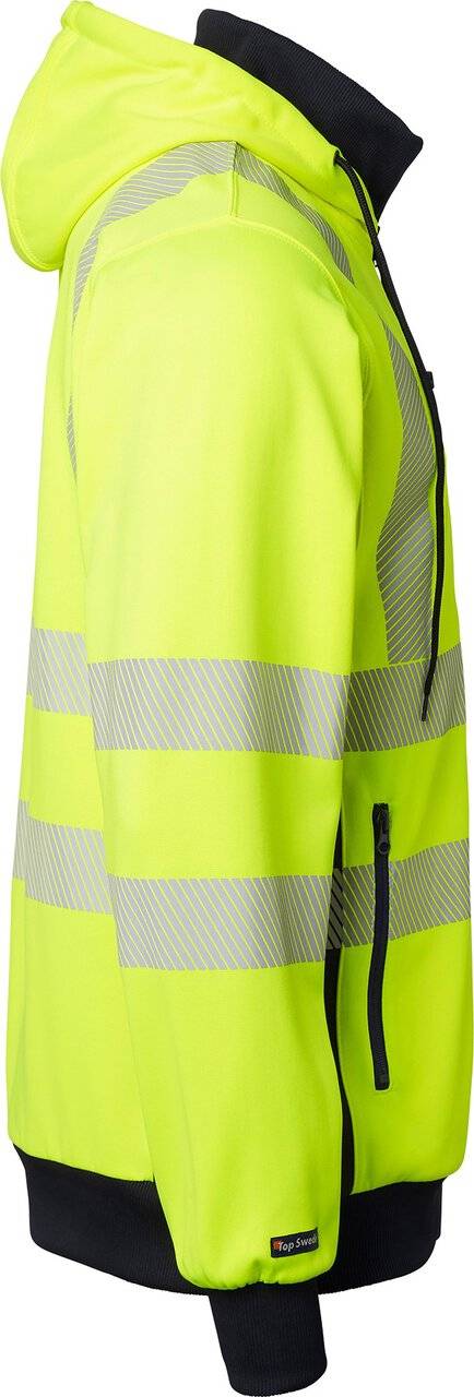 1729 Full-Zip Sweatshirt, Unisex, Fluoreszierendes gelb/navy blau, XS