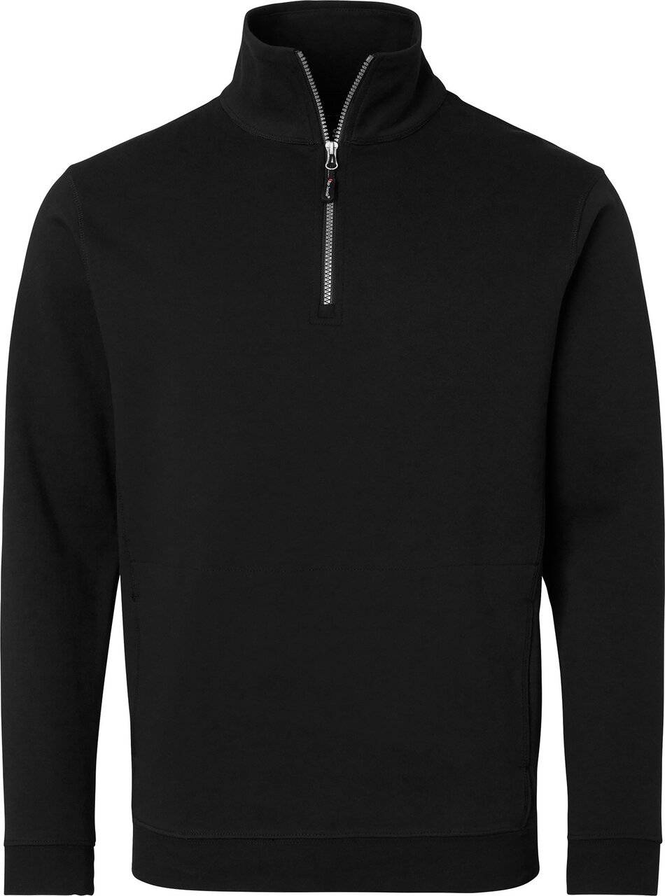 0102 Half-Zip Sweatshirt, Unisex, schwarz, XL