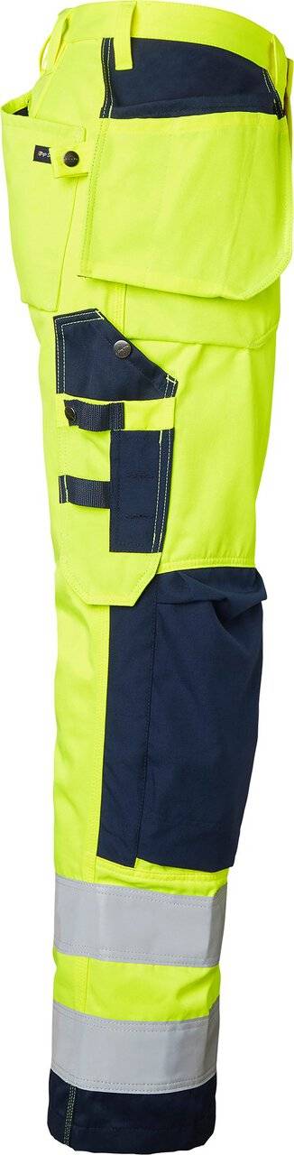 2516 Lange Handwerker Hose, Unisex, Fluoreszierendes gelb/navy blau, 58