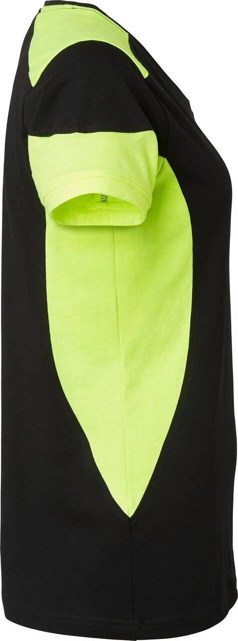 211 T-shirt, Damen, schwarz/Fluoreszierendes gelb, XL