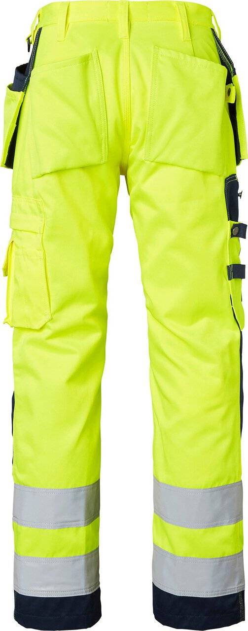 2516 Lange Handwerker Hose, Unisex, Fluoreszierendes gelb/navy blau, 62