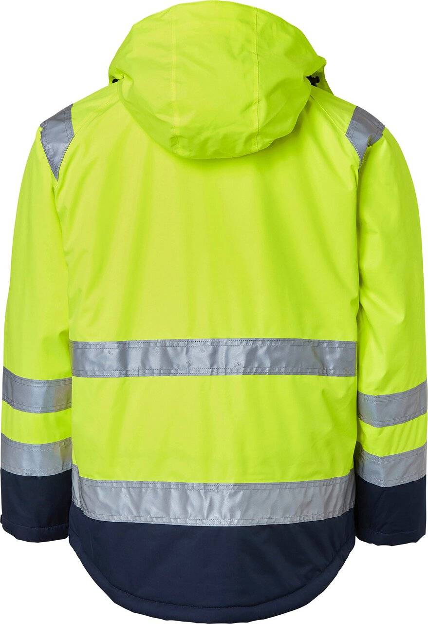 122 Winterjacke, Unisex, Fluoreszierendes gelb/navy blau, XL