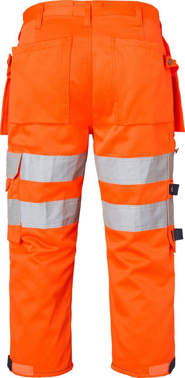 218 3/4 Handwerker Hose, Unisex, Fluoreszierendes orange/navy blau, 46