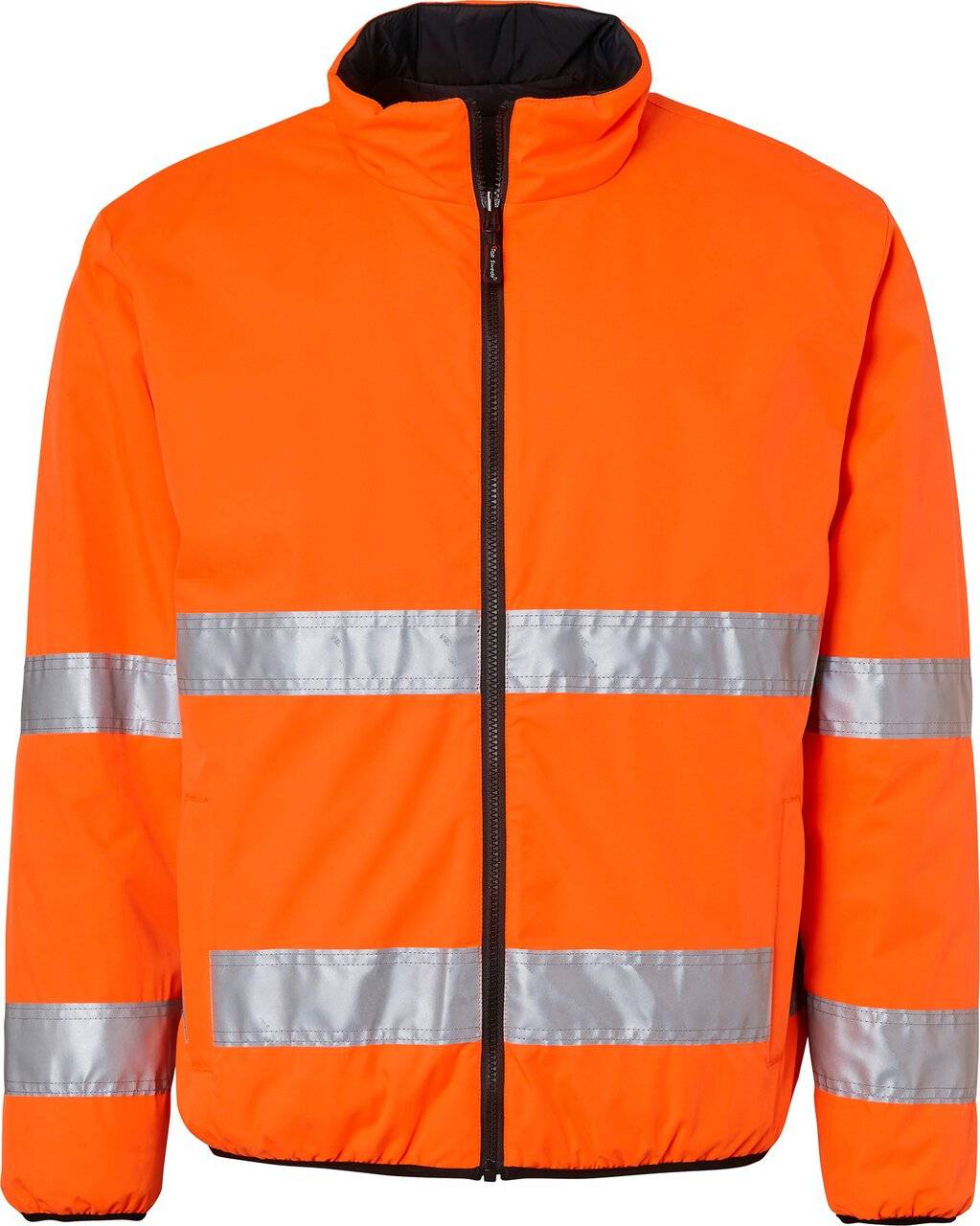 129 Wattierte Jacke, Unisex, Fluoreszierendes orange/schwarz, L