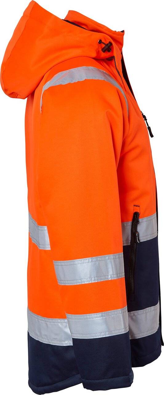 131 Winterjacke, Unisex, Fluoreszierendes orange/navy blau, M