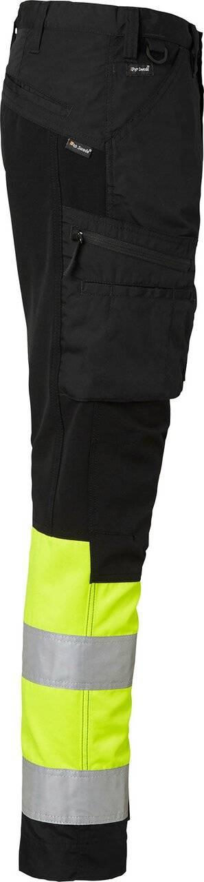 220 Arbeitshose, Unisex, schwarz/Fluoreszierendes gelb, 56
