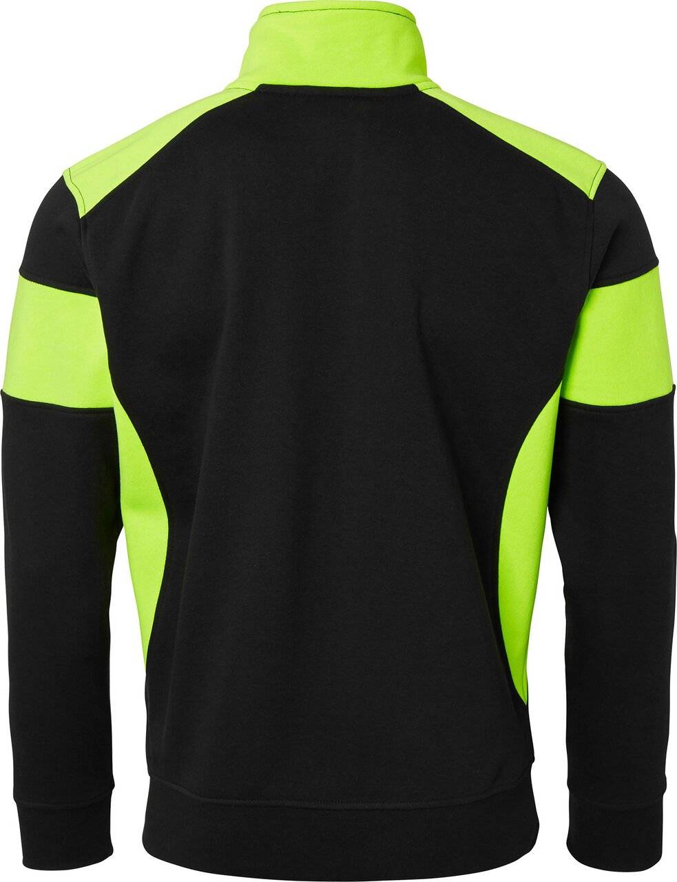 223 Full-Zip Sweatshirt, Unisex, schwarz/Fluoreszierendes gelb, XL