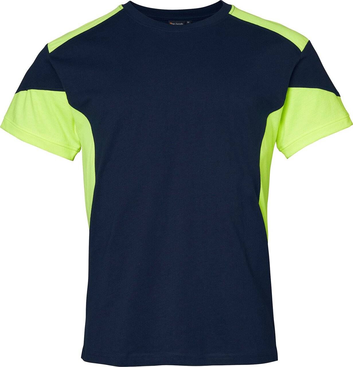 210 T-shirt, Herren, navy blau/Fluoreszierendes gelb, 5XL