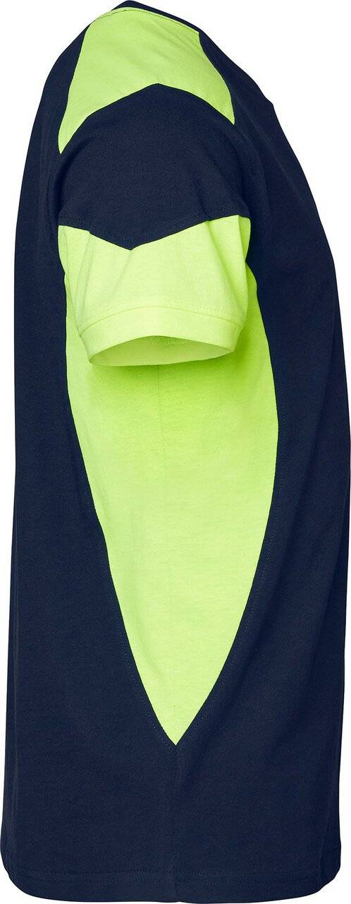 210 T-shirt, Herren, navy blau/Fluoreszierendes gelb, 5XL