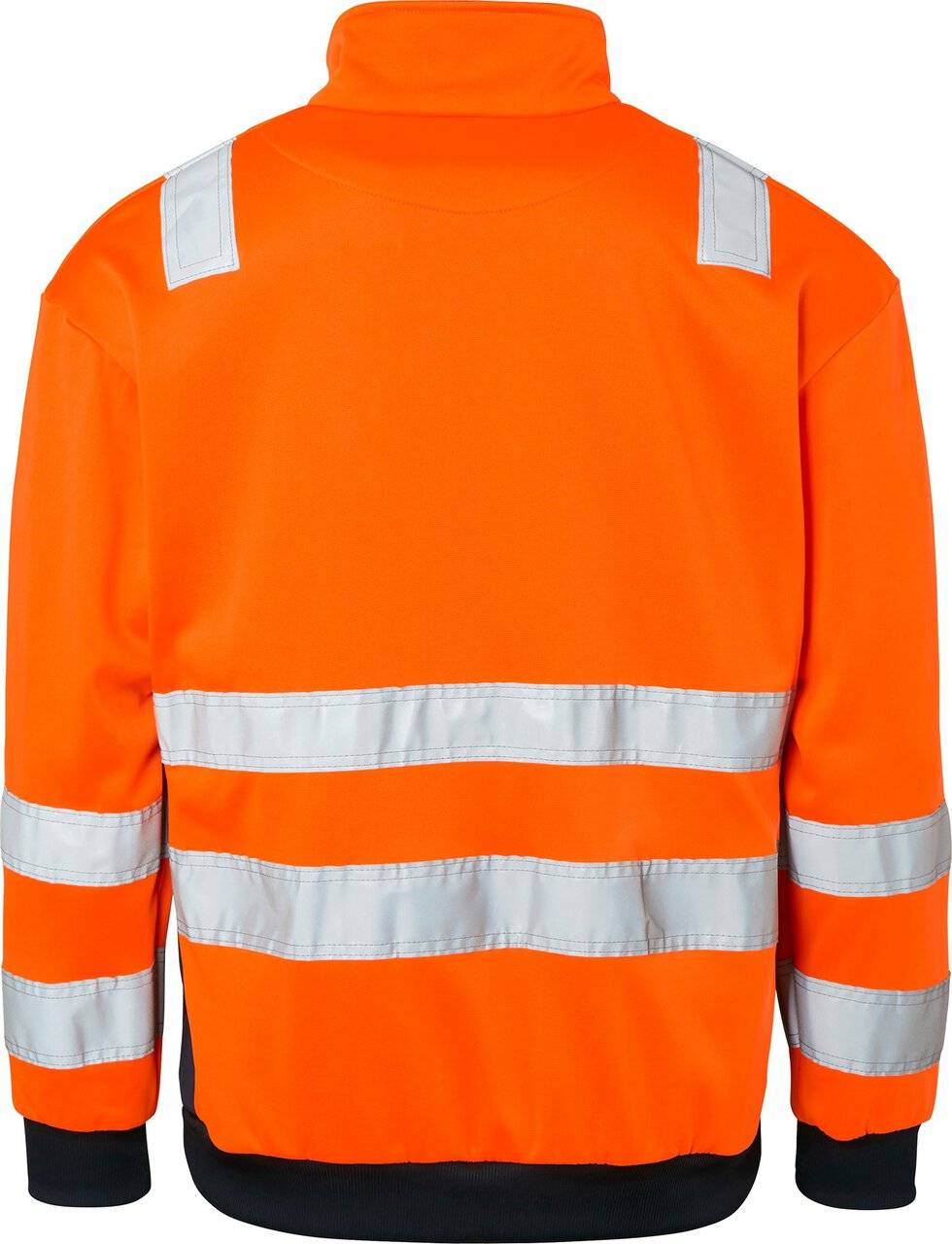136 Half-Zip Sweatshirt, Unisex, Fluoreszierendes orange/navy blau, XXL