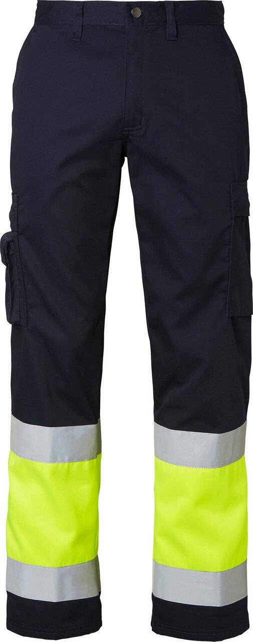 2070 Arbeitshose, Unisex, navy blau/Fluoreszierendes gelb, 98