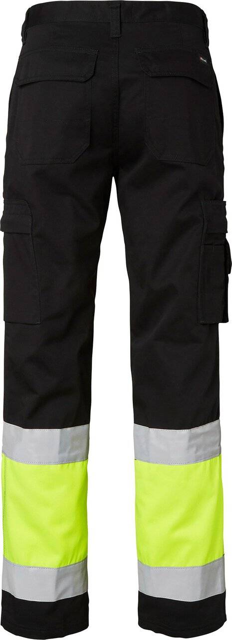 2070 Arbeitshose, Unisex, schwarz/Fluoreszierendes gelb, 50