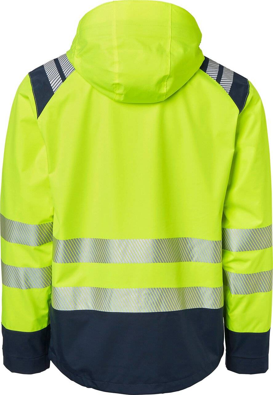 130 Shell-Jacke, Unisex, Fluoreszierendes gelb/navy blau, 3XL