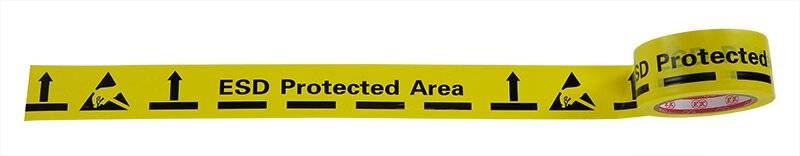 Bodenmarkierungsband "ESD Protected Area", gelb, 50mm x 33m x 130 µ, selbstklebend