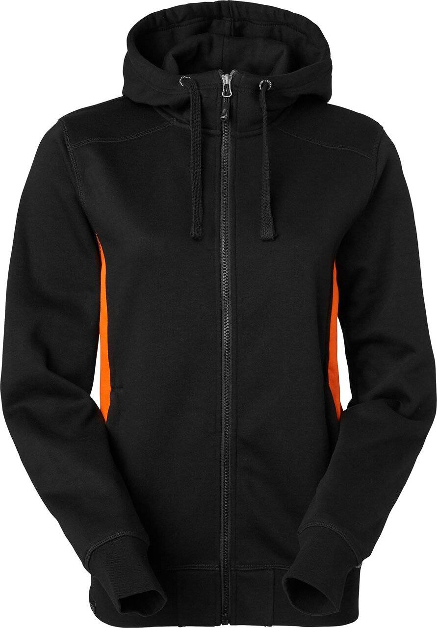 Ava Full-Zip Sweatshirt, Damen, schwarz/orange, S