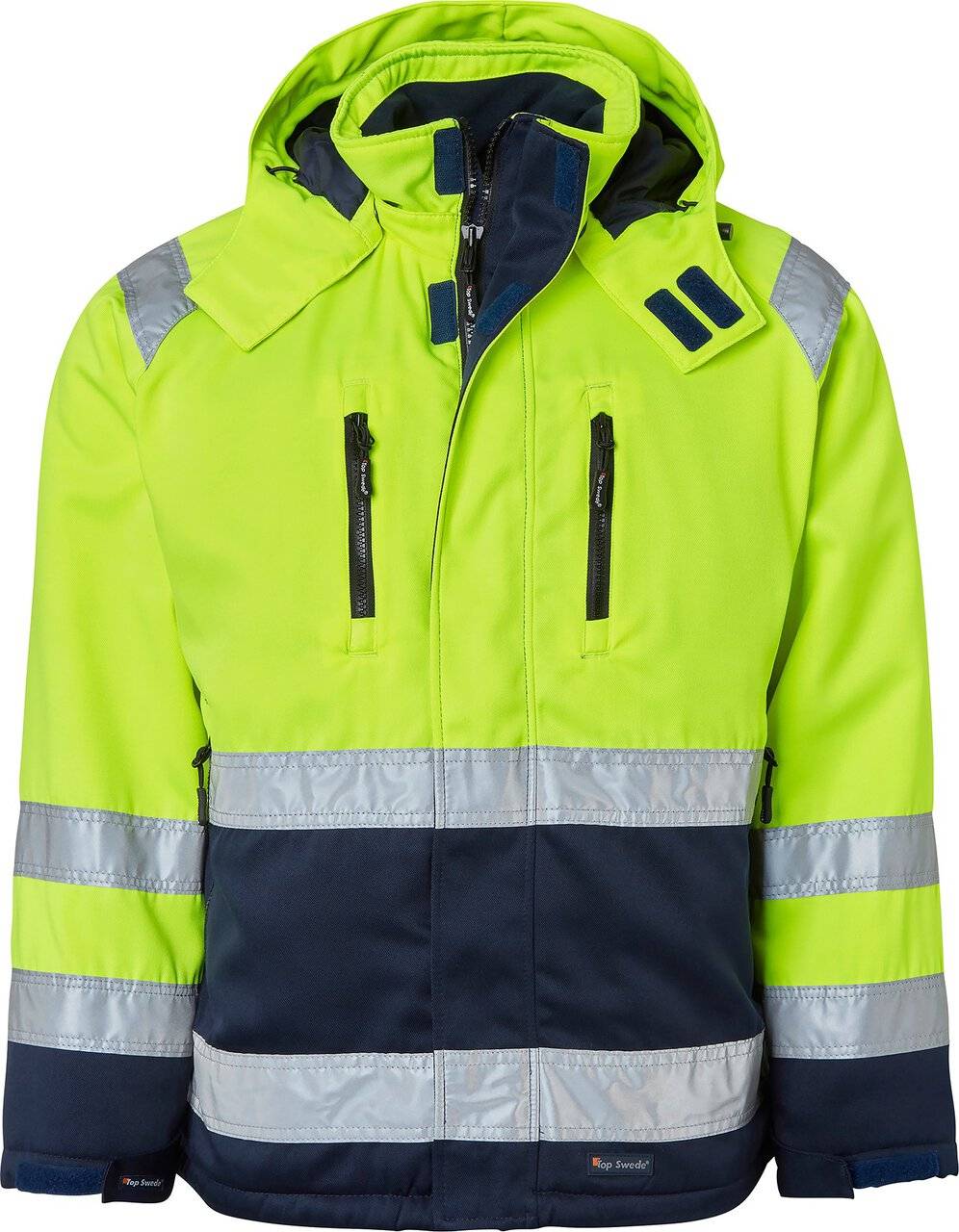 131 Winterjacke, Unisex, Fluoreszierendes gelb/navy blau, XL