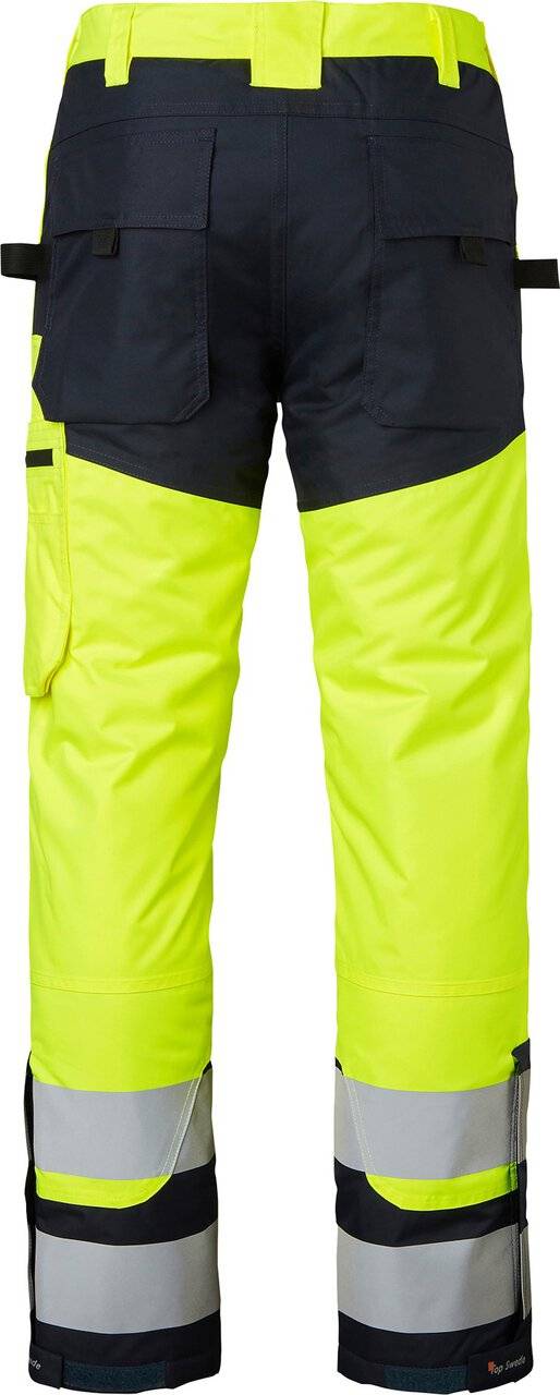 165 Lange Winter-Arbeitshose, Unisex, Fluoreszierendes gelb/navy blau, XL