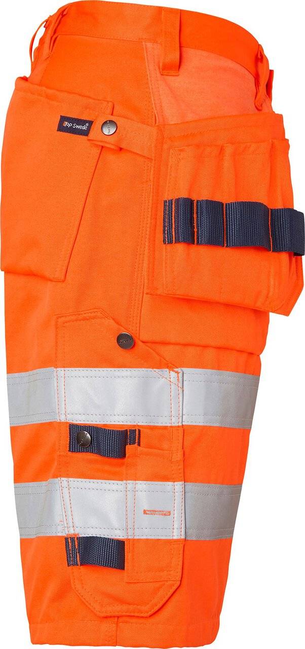 195 Kurze Handwerker Hose, Unisex, Fluoreszierendes orange, 56