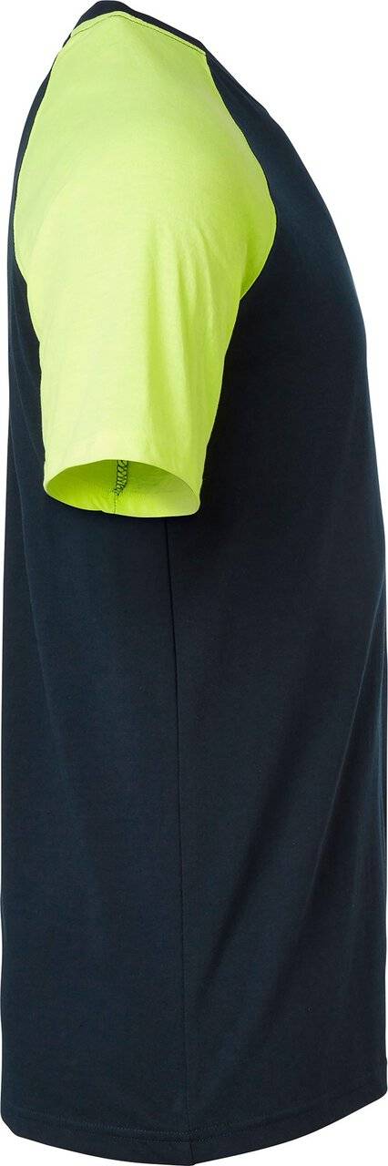 225 T-shirt, Unisex, navy blau/Fluoreszierendes gelb, XS