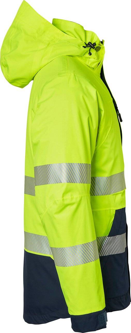 127 3-in-1 Jacke, Unisex, Fluoreszierendes gelb/navy blau, L