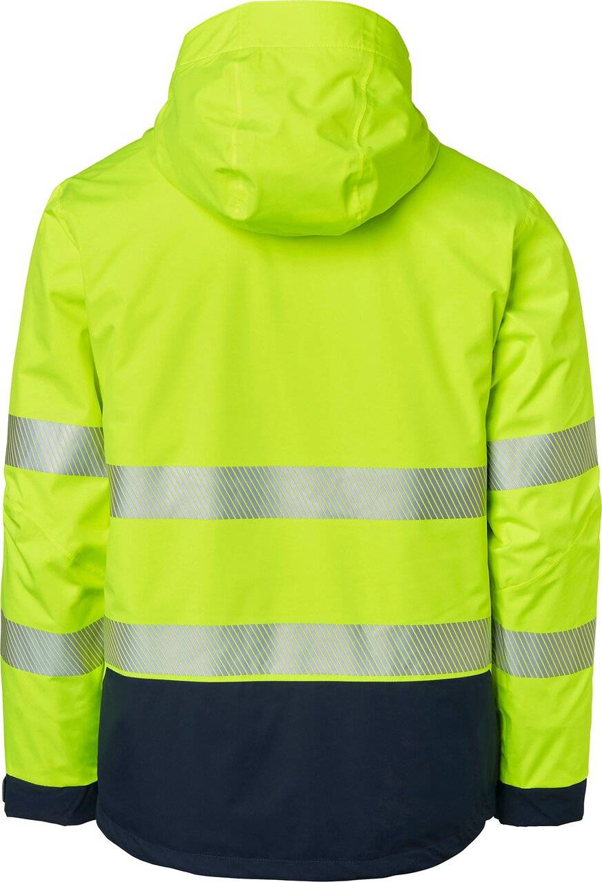 127 3-in-1 Jacke, Unisex, Fluoreszierendes gelb/navy blau, L
