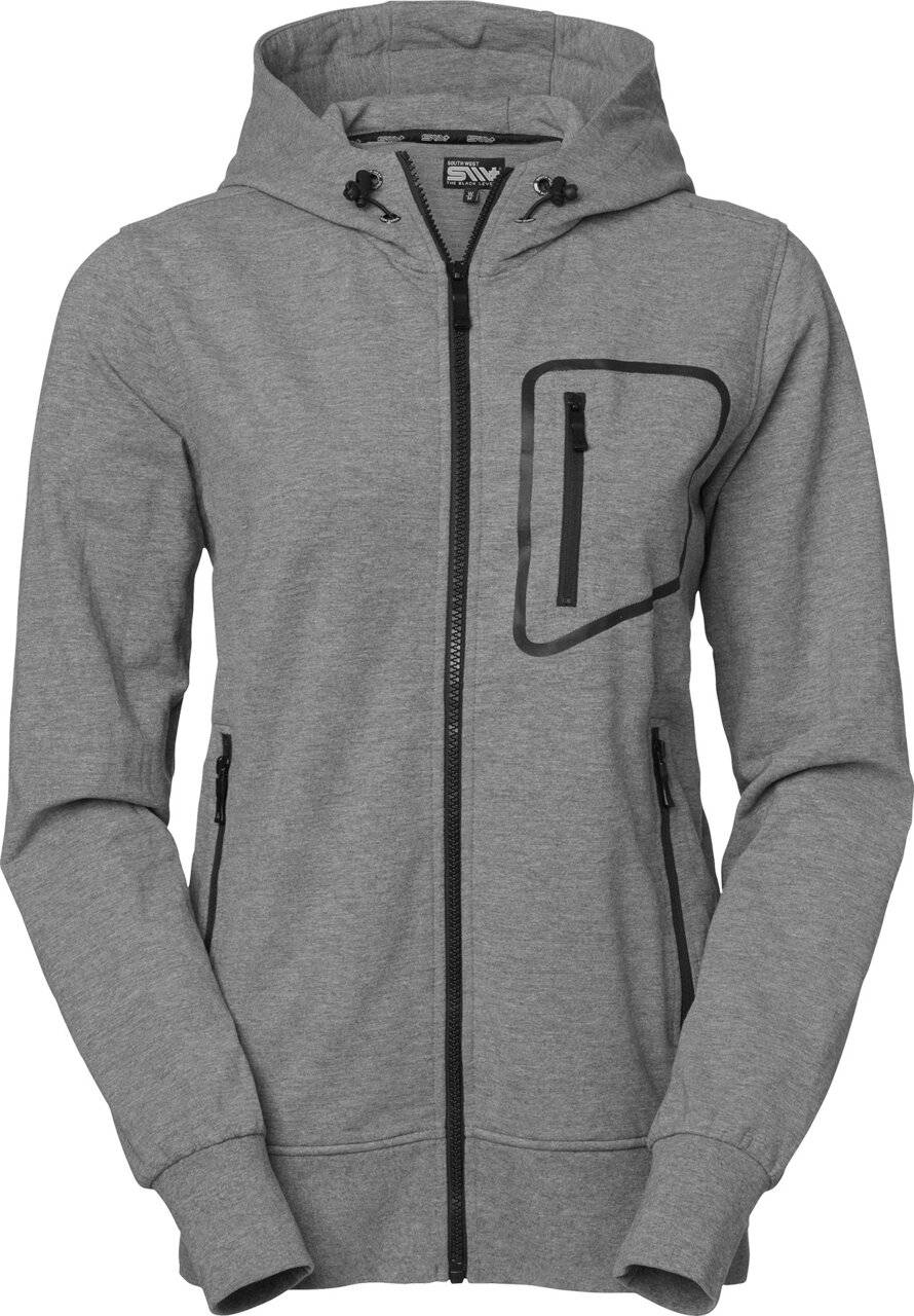 Mia Full-Zip Sweatshirt, Damen, grau meliert, XS