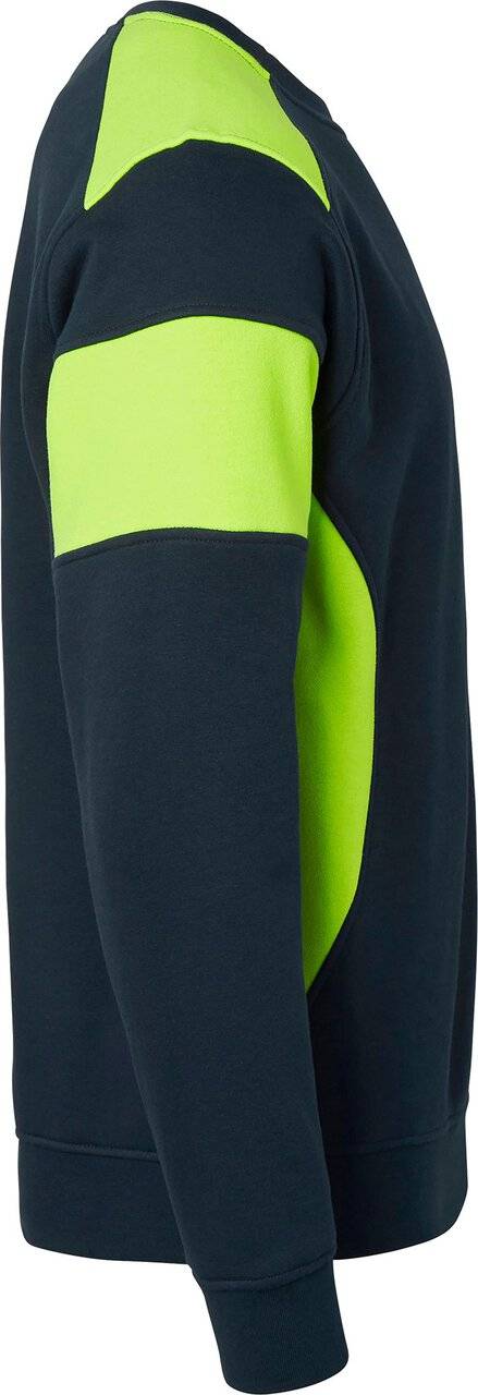 221 Sweatshirt, Unisex, navy blau/Fluoreszierendes gelb, XXL