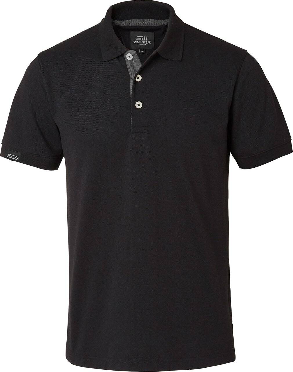 Weston Poloshirt, Herren, schwarz/grau., 4XL