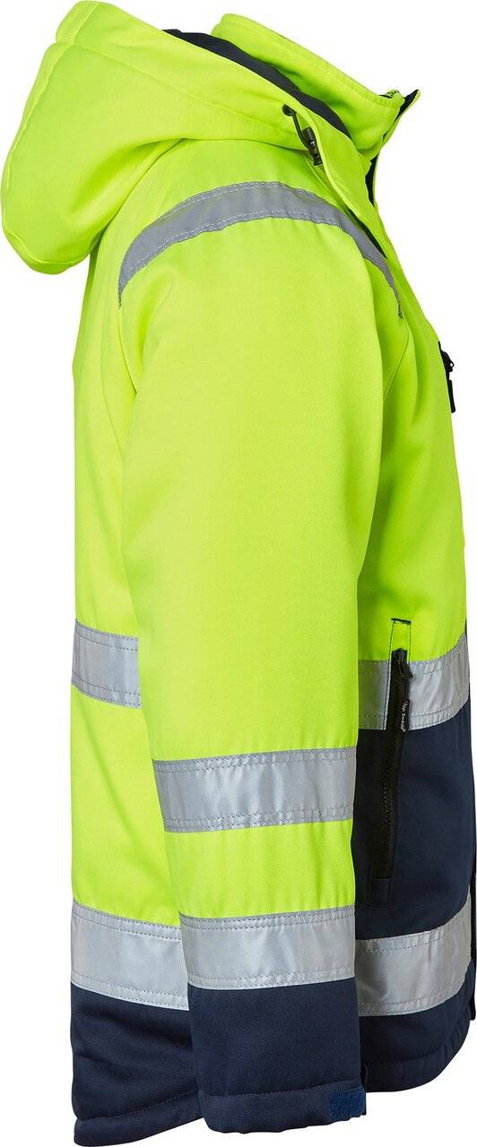 131 Winterjacke, Unisex, Fluoreszierendes gelb/navy blau, L